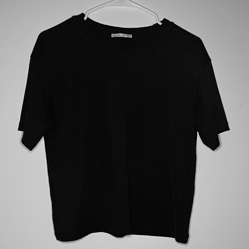 NWOT zara black short sleeve blouse